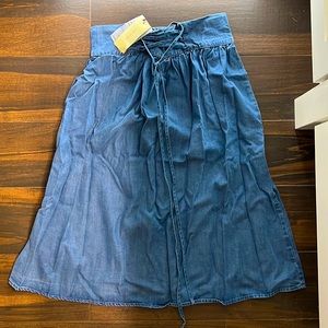 Skies are blue denim skirt